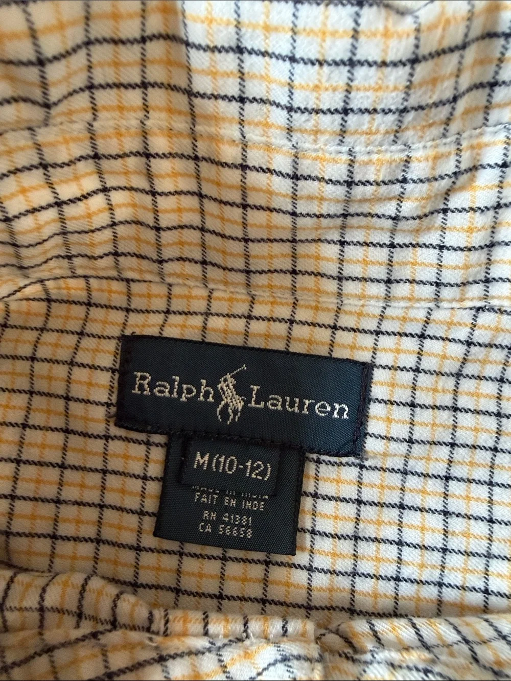 Ralph Lauren Button-Down Plaid Shirt for boy size 10-12