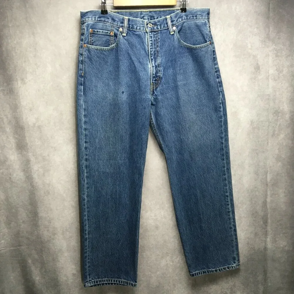 Levis‎ Mens Jeans 550 Relaxed Fit Blue size 38x30 Cotton Denim Zipper Fly