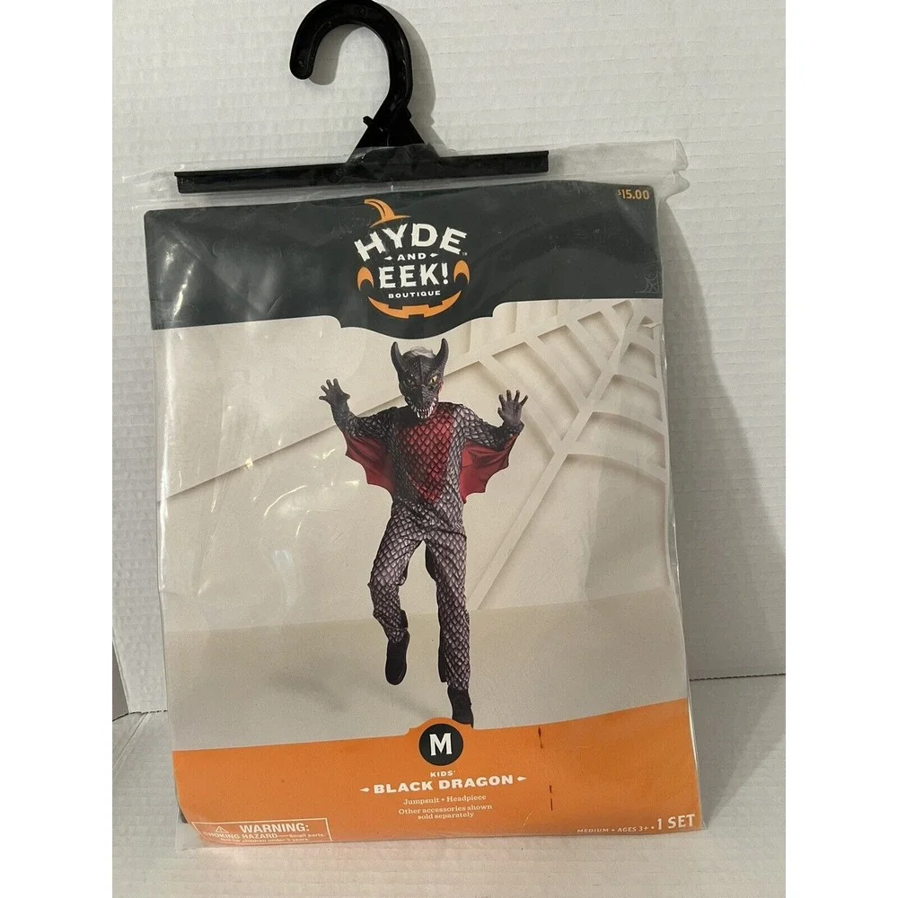 Hyde and Eek Black Boutique - Kids BLACK‎ DRAGON Costume (Medium) 10-12 New