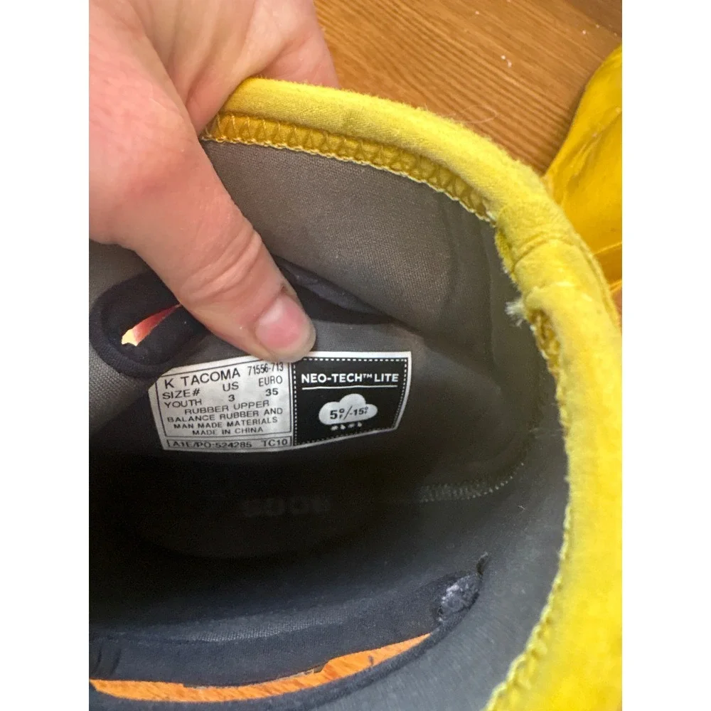 Bogs Youth‎ Tacoma Yellow Waterproof Snow Boots Neo-Tech Lite Size 3 71556-713