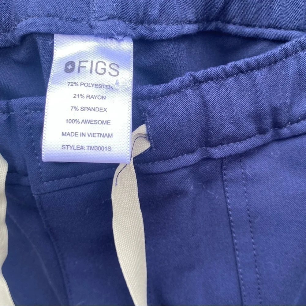 Figs Medical Mens Scrub Pants Navy Blue, Zipper and Button Closure Pockets SZ LS