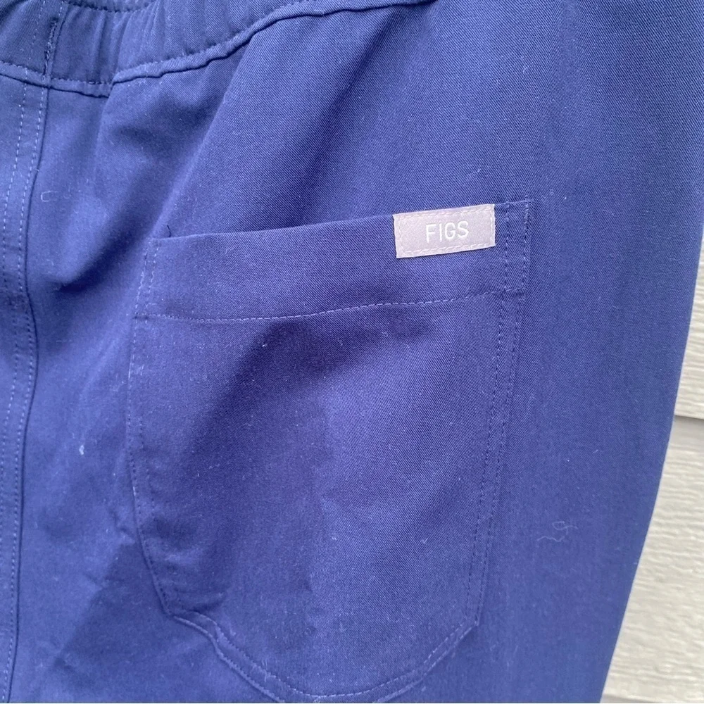 Figs Medical Mens Scrub Pants Navy Blue, Zipper and Button Closure Pockets SZ LS