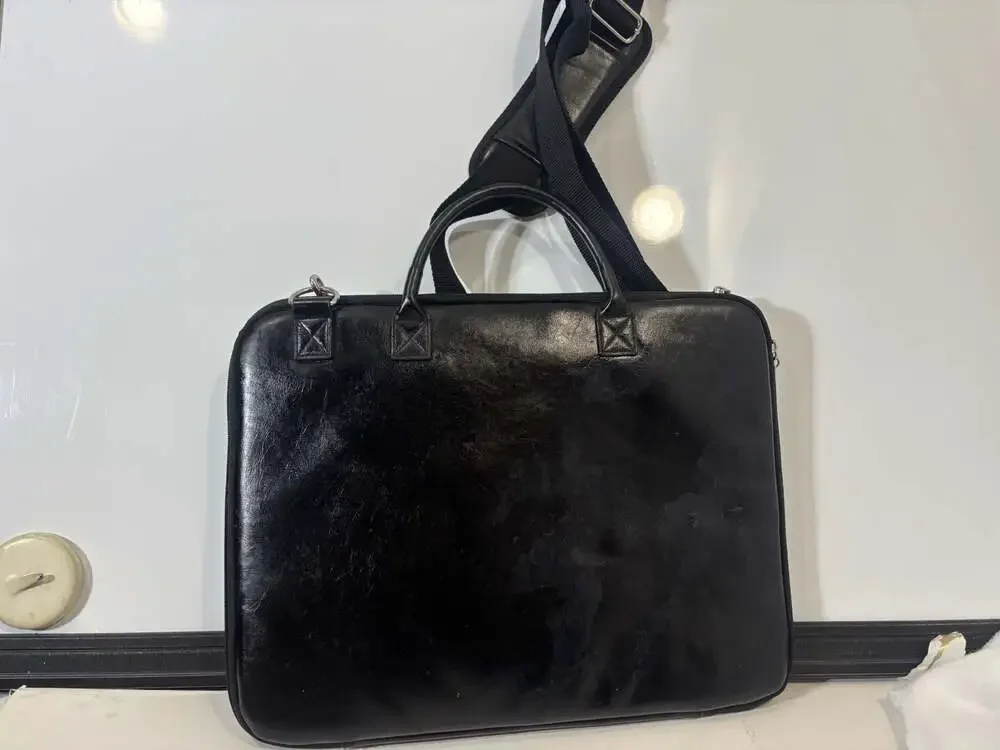 Denali Los Angeles Est. 1968 Black Faux Leather Laptop Briefcase Bag