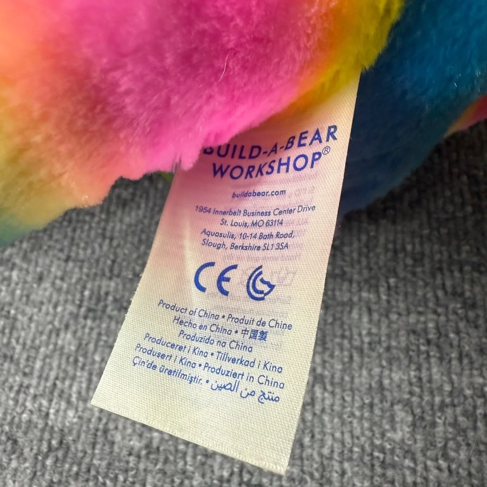 Build a Bear Rainbow‎ Panda Plush Stuffed Animal Toy BABW Colorful