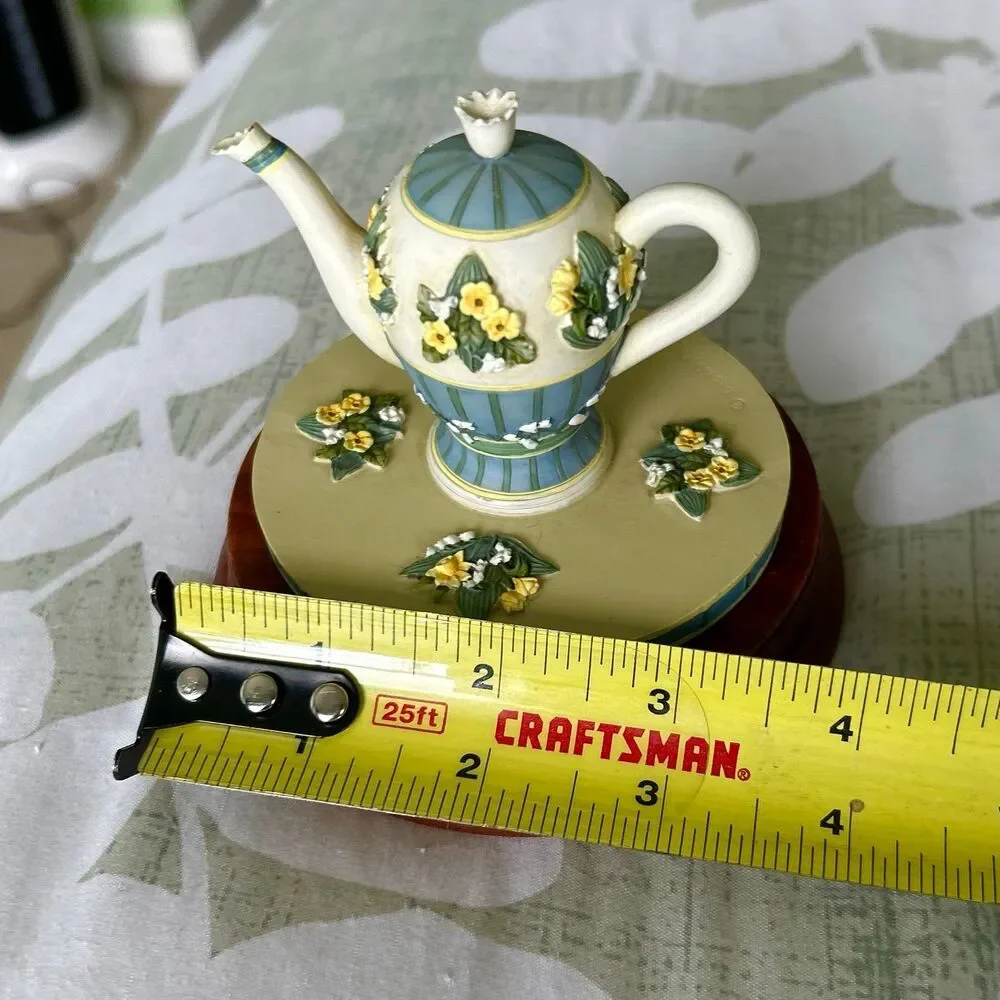 VTG Dainty Floral Elegant Teapot Kettle On Base Our American Unique Mini Accent