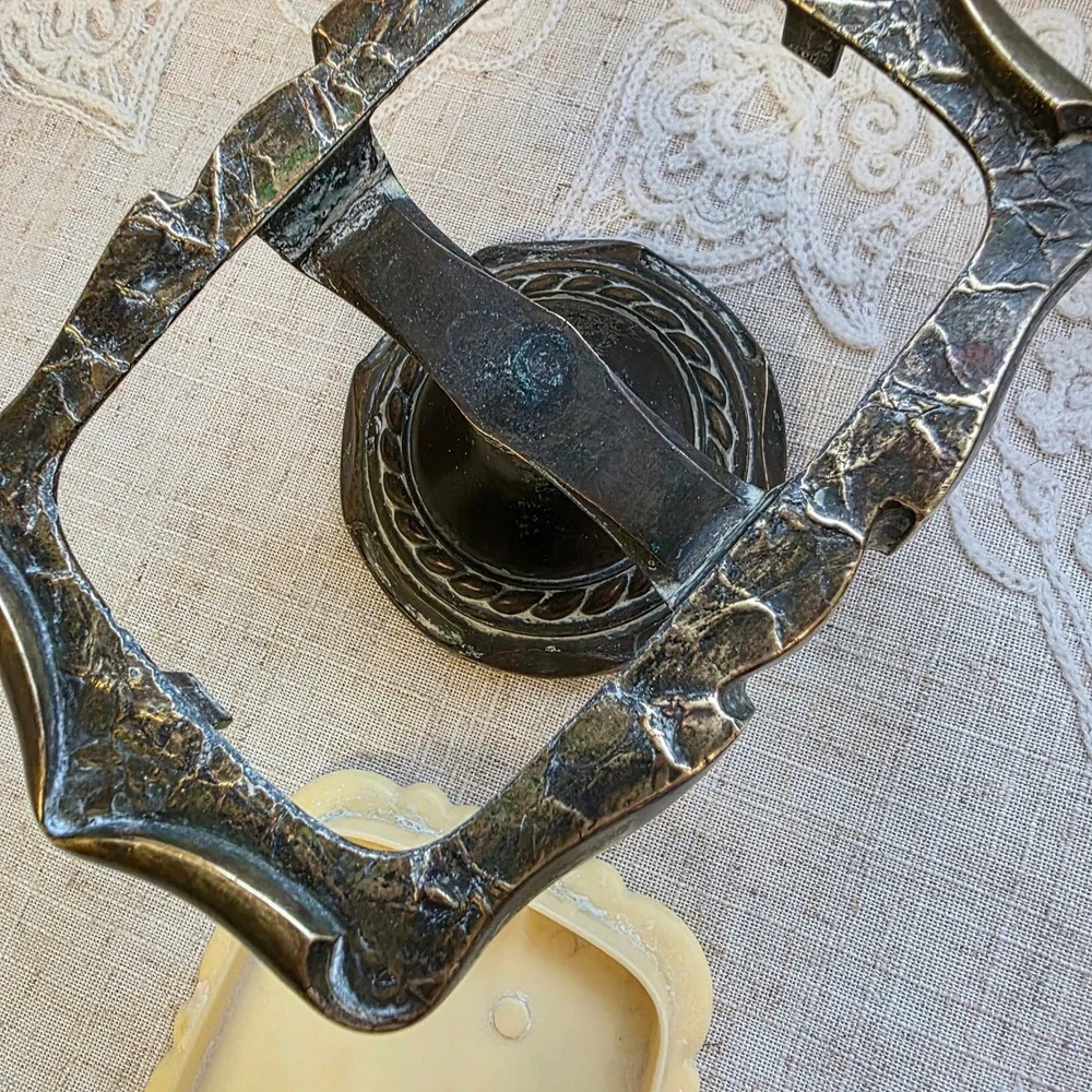 Vintage Amerock Carriage Metal Soap Dish Holders Antique Brass Brutalist MCM