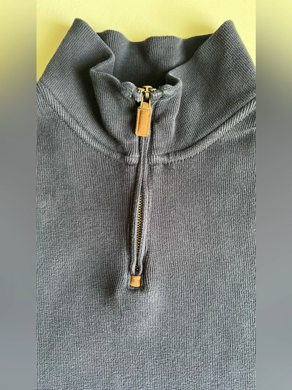 Polo Ralph Lauren Quarter Zip Pullover Sweater Navy Red Pony Size L