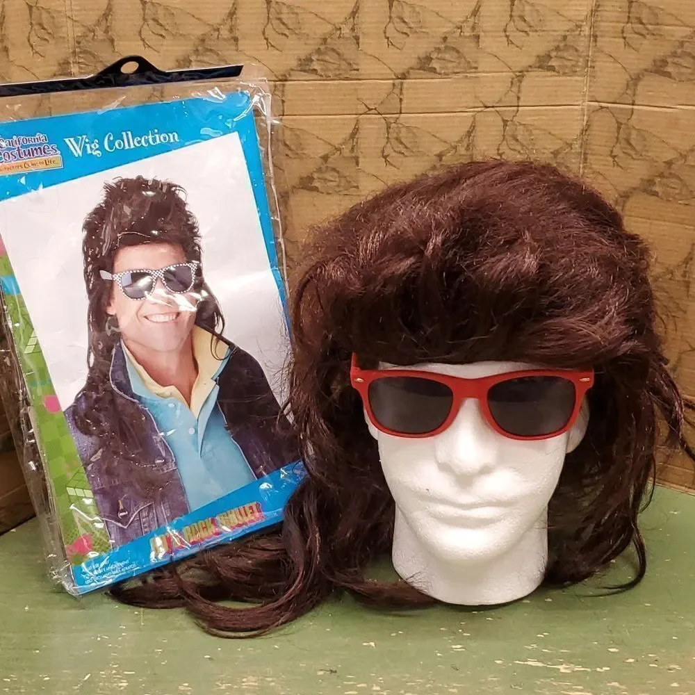 About this item‎ Includes 80s rock Mullet Wig, Brown Only available in one size
