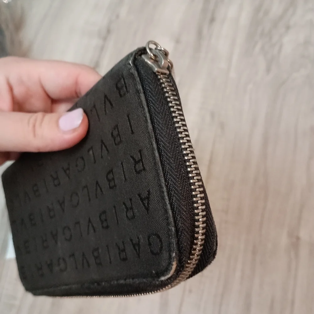 BVLGARI's Logo Mania Canvas Zip Around Long Wallet Black