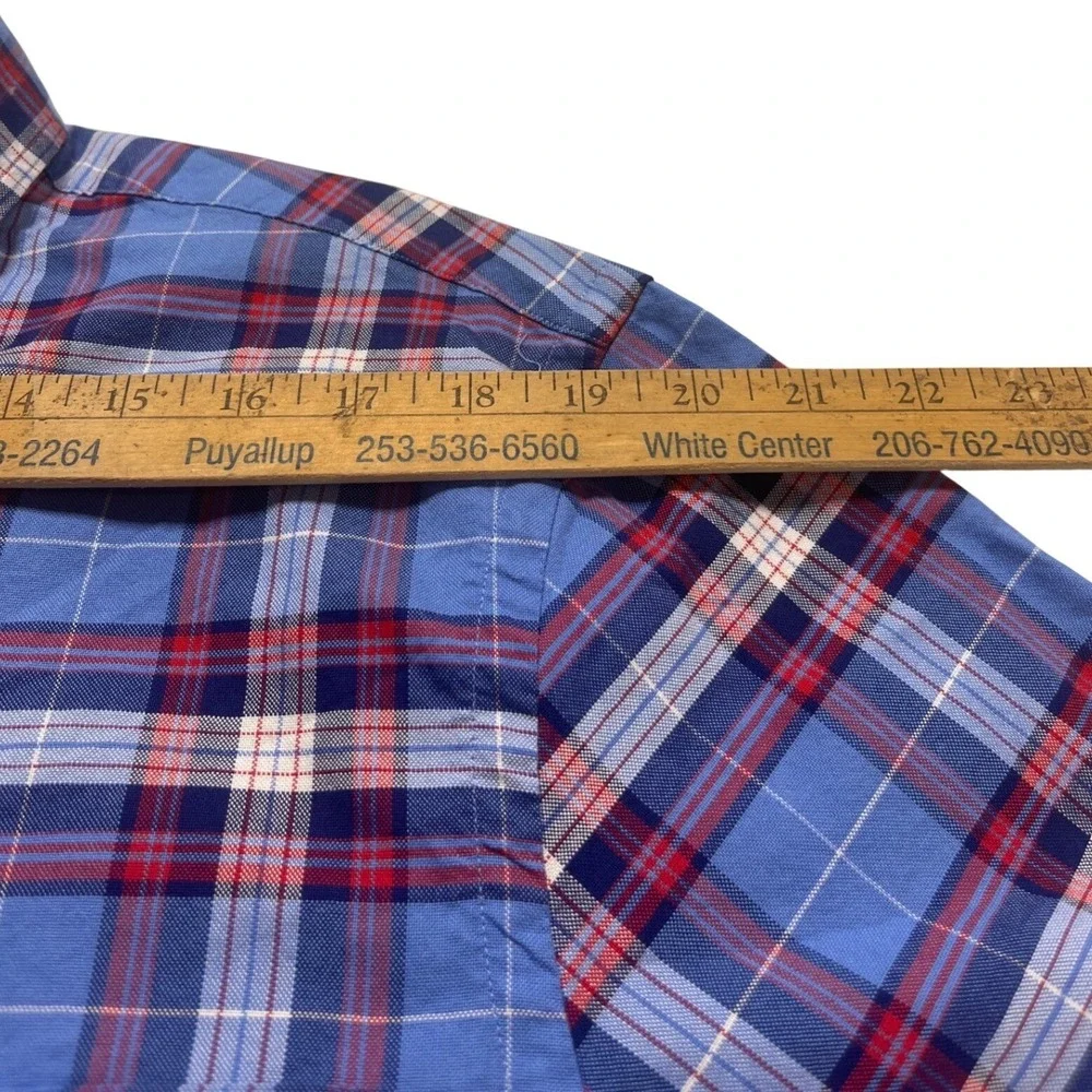 Polo Ralph Lauren Men XXL Slim Fit Untucked Plaid Short Sleeve Button Down Shirt