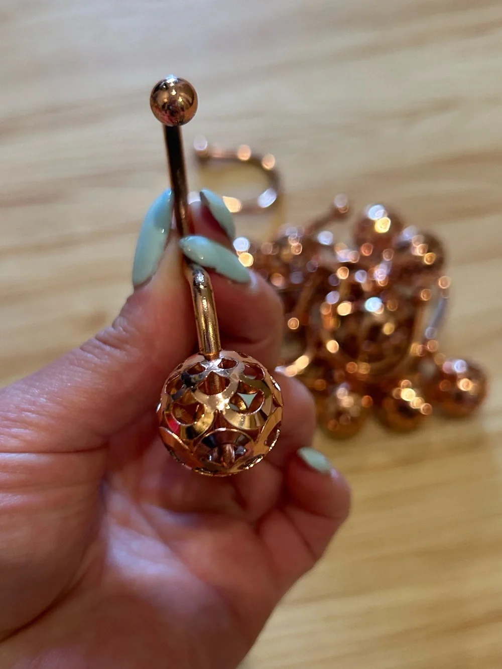 🚿Set of 12 rose gold shower hooks