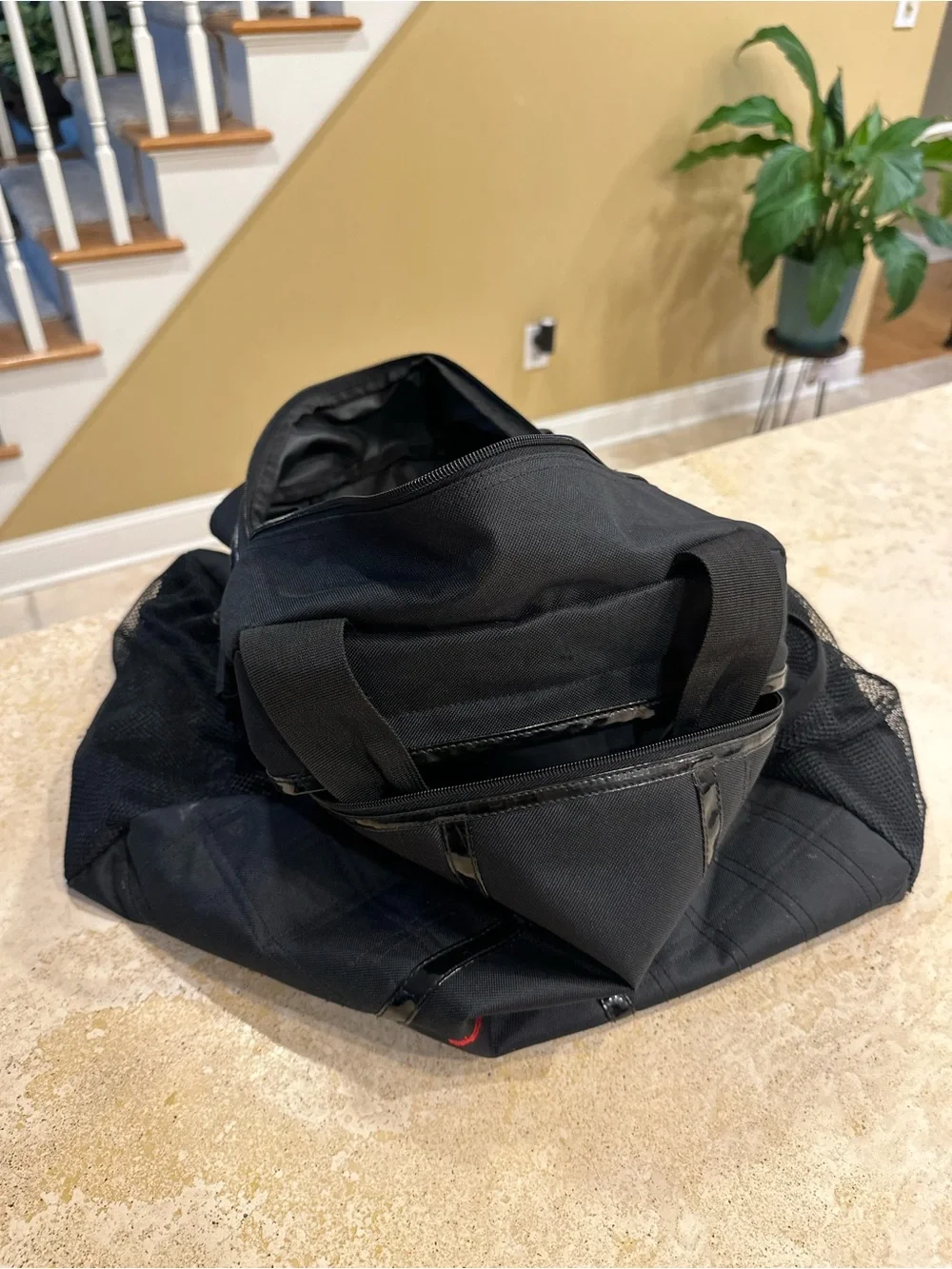 JORDAN - Black Duffle Bag with Red Jumpman Gym Travel Bag