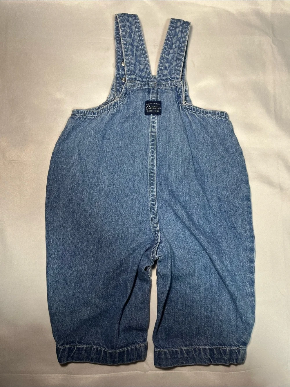 Vintage Carter’s Classic Hey Diddle Diddle Blue Jean Overalls 3/6M Nursery