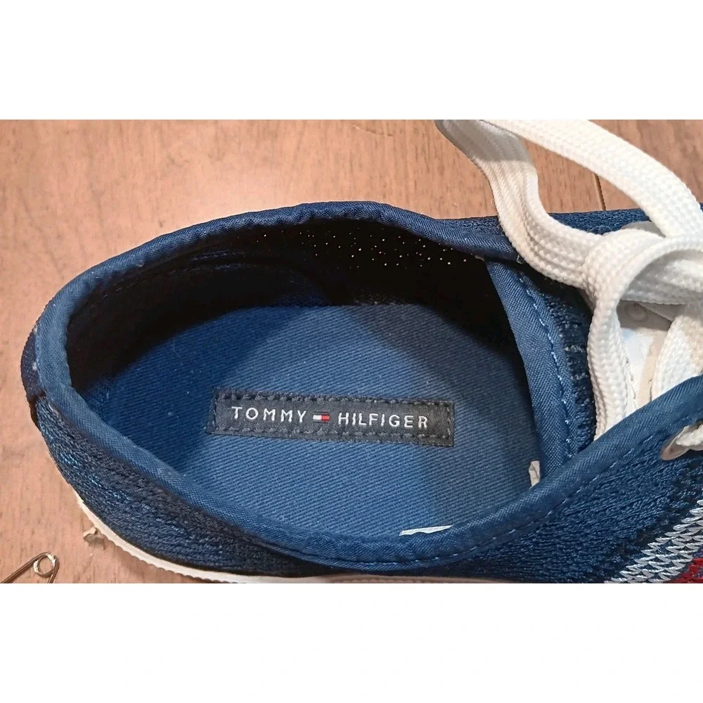 Tommy Hilfiger Sneakers Shoes Women's Size 9 M Red White‎ Stripe Mesh Dark Blue