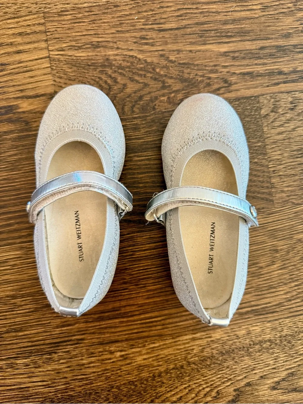 Stuart Weitzman Sparkling Silver Baby Shoes