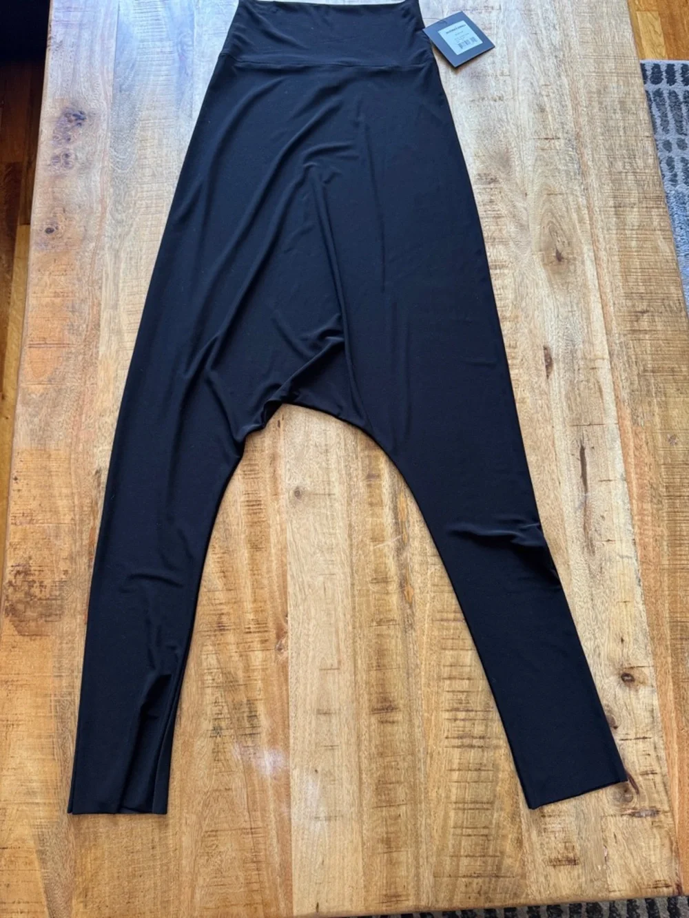 Norma Kamali Black Stretch dolman harem pants Leggings drop waist crotch NWT XS
