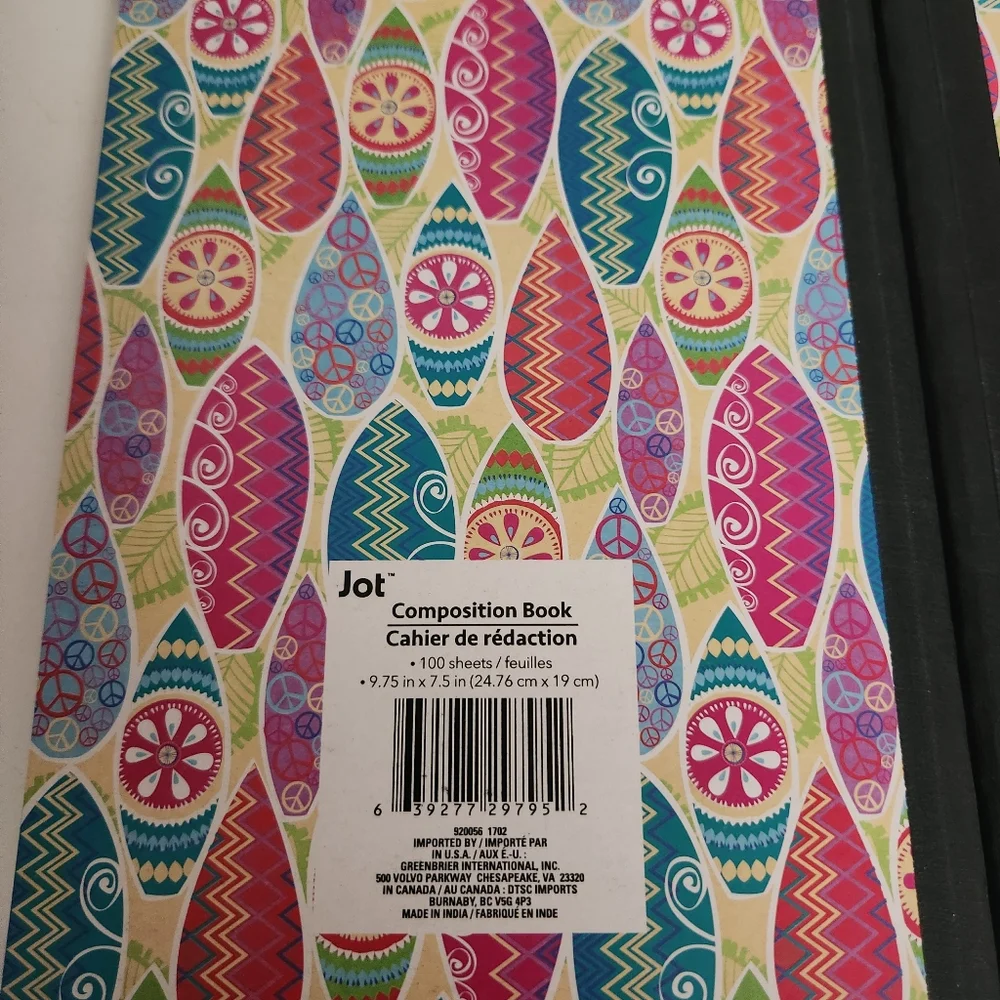 Lot of Brightly Colored Hawaiian Hibiscus Floral & Hippie Peace Signs Notebooks