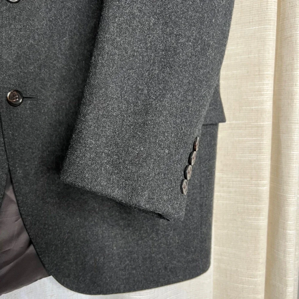 Vintage Polo Ralph‎ Lauren ITALY Wool Cashmere Blazer Jacket Charcoal Size 40