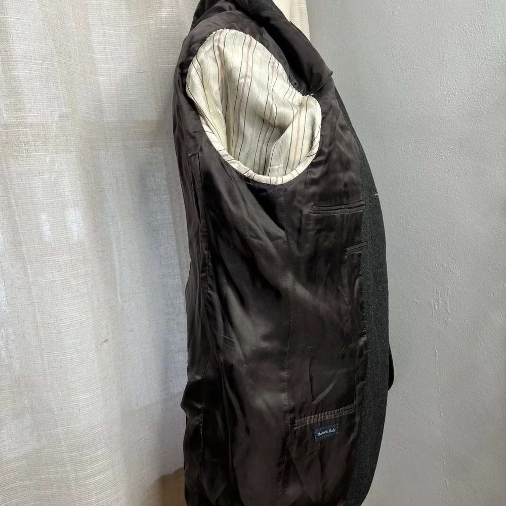 Vintage Polo Ralph‎ Lauren ITALY Wool Cashmere Blazer Jacket Charcoal Size 40