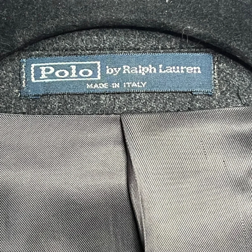 Vintage Polo Ralph‎ Lauren ITALY Wool Cashmere Blazer Jacket Charcoal Size 40