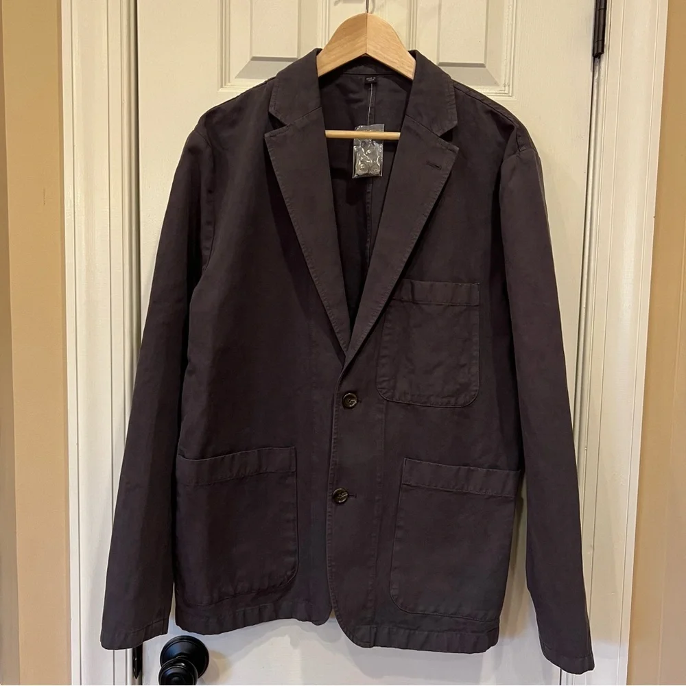 NWOT J Crew J. CREW Garment-dyed cotton-linen chino suit jacket Gray Men’s 42