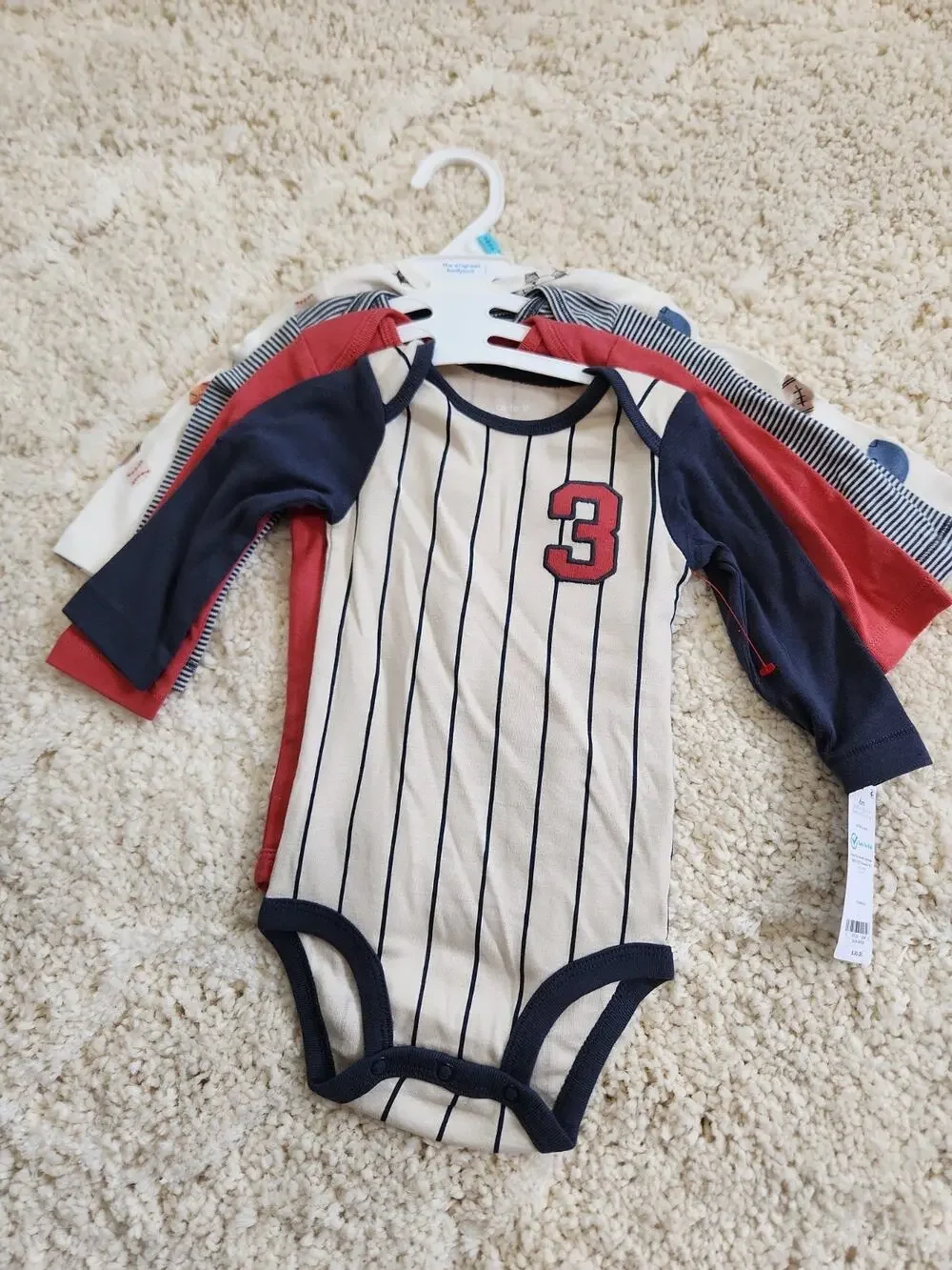 Carter's Boy Onsies 4 pack Brand NEW w/TAGS, 6 months Baseball Football Sports