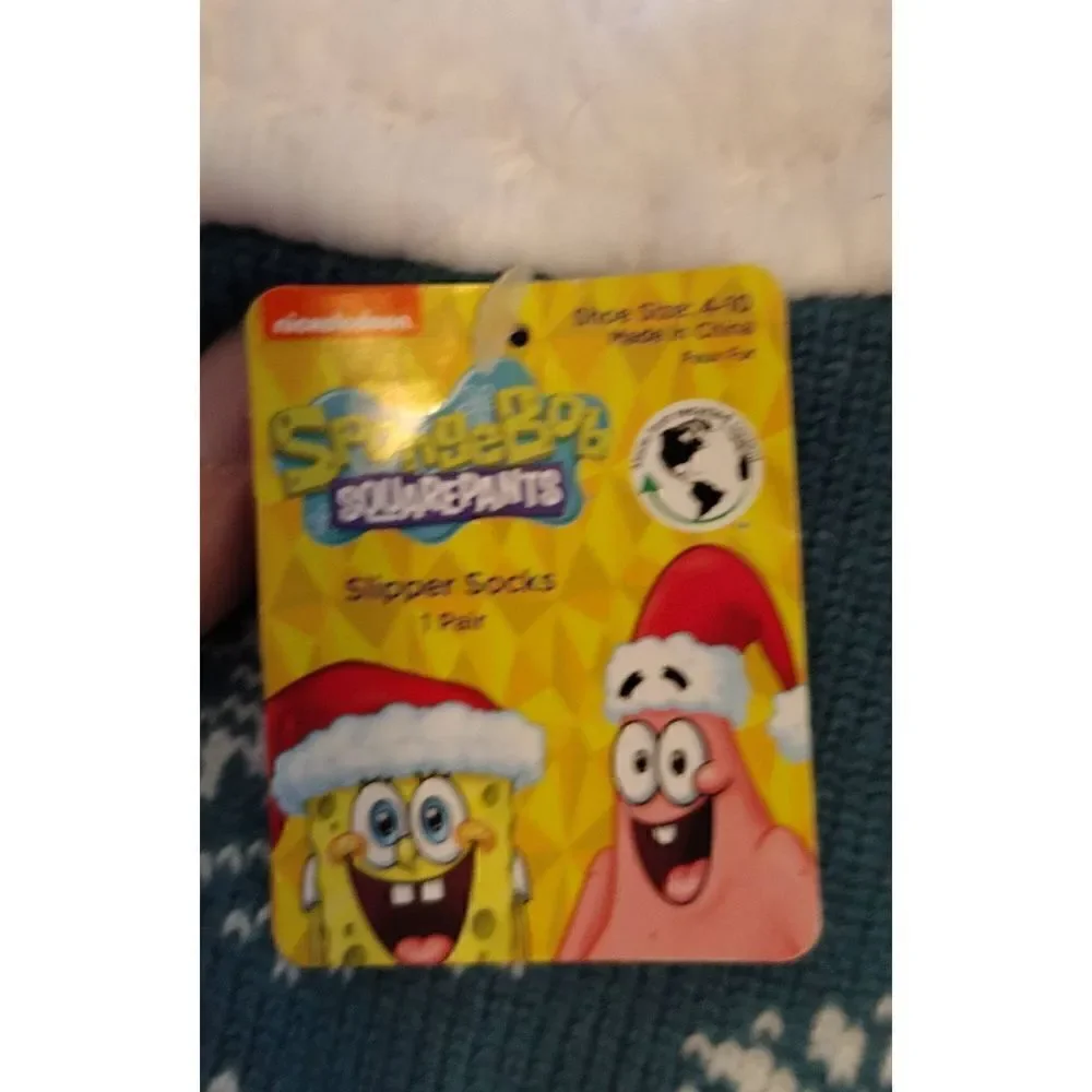 SpongeBob SquarePants, Holiday Women's Slipper Socks, 1-Pack, Size 4-10