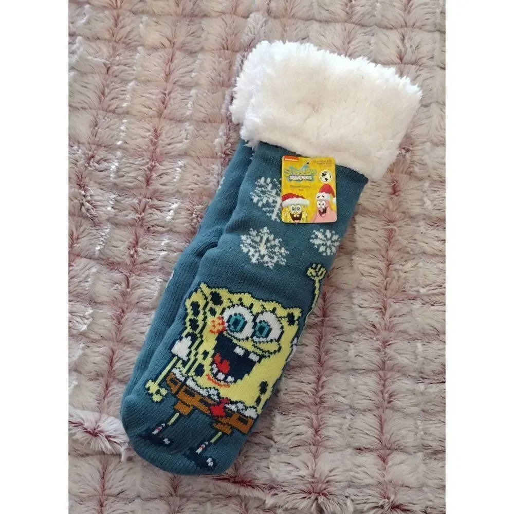 SpongeBob SquarePants, Holiday Women's Slipper Socks, 1-Pack, Size 4-10