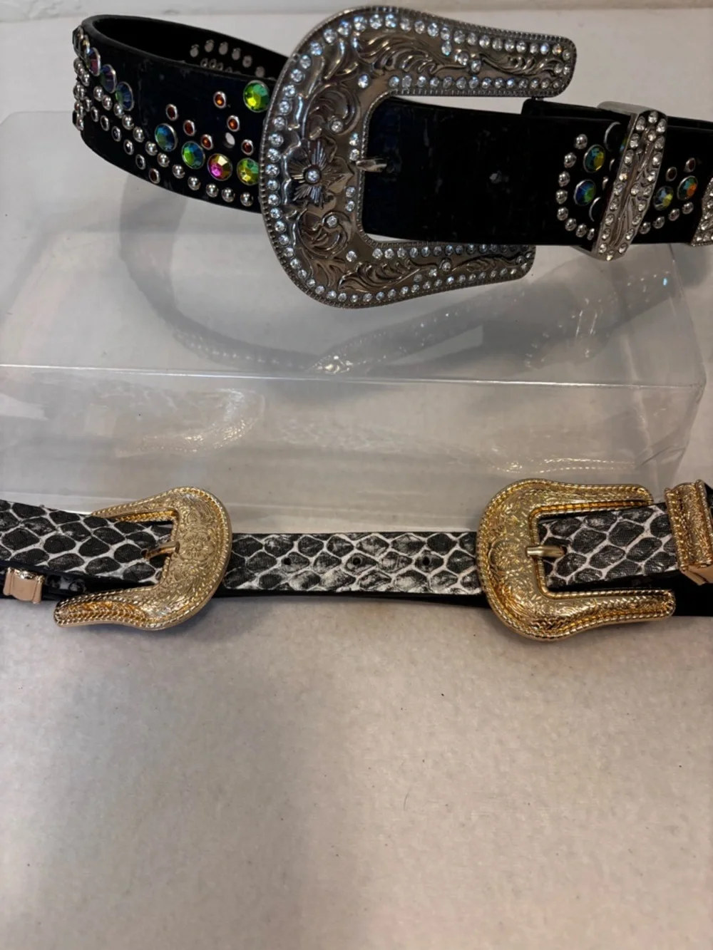 Blazin Roxx Rhinestone Western, Belt Bundle + Snake print Double Buckle XS S