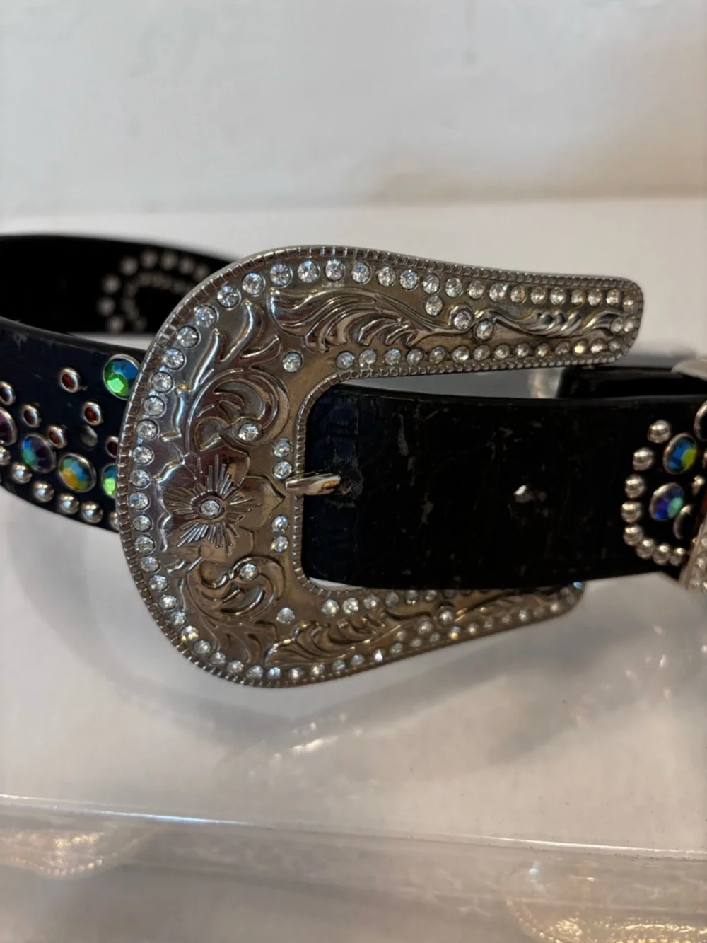 Blazin Roxx Rhinestone Western, Belt Bundle + Snake print Double Buckle XS S