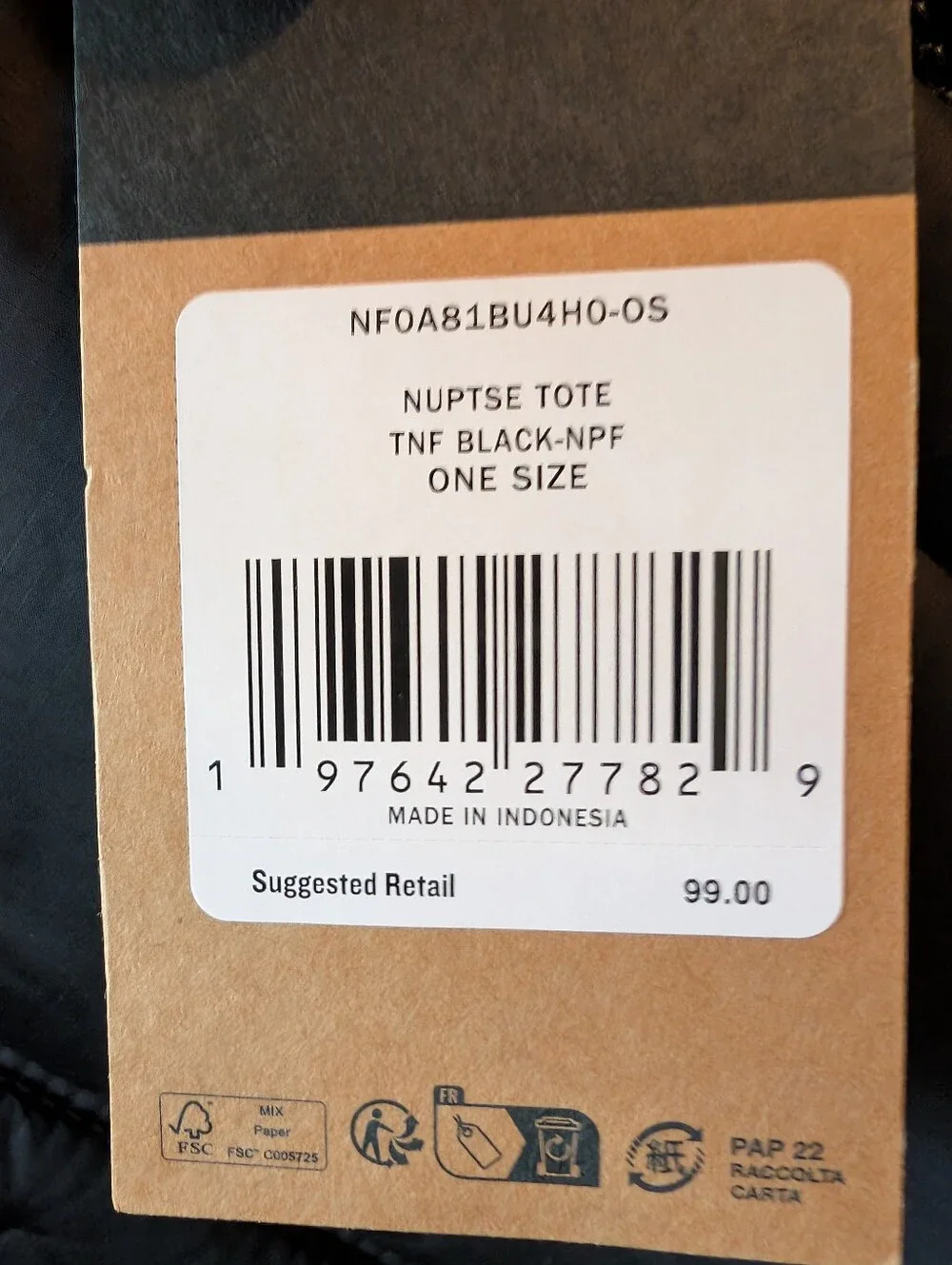 The North Face nuptse tote