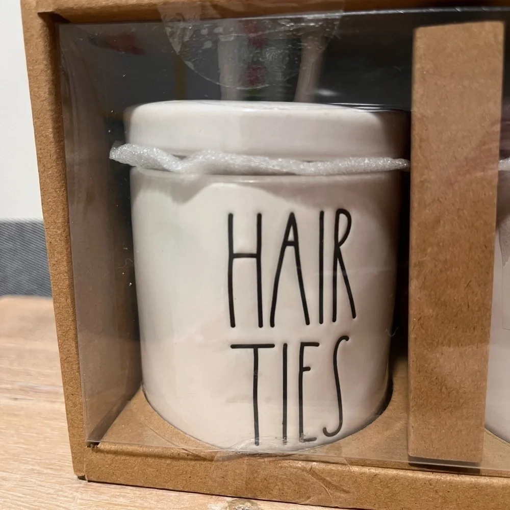 Rae Dunn Hair Ties and Bobby Pins Container