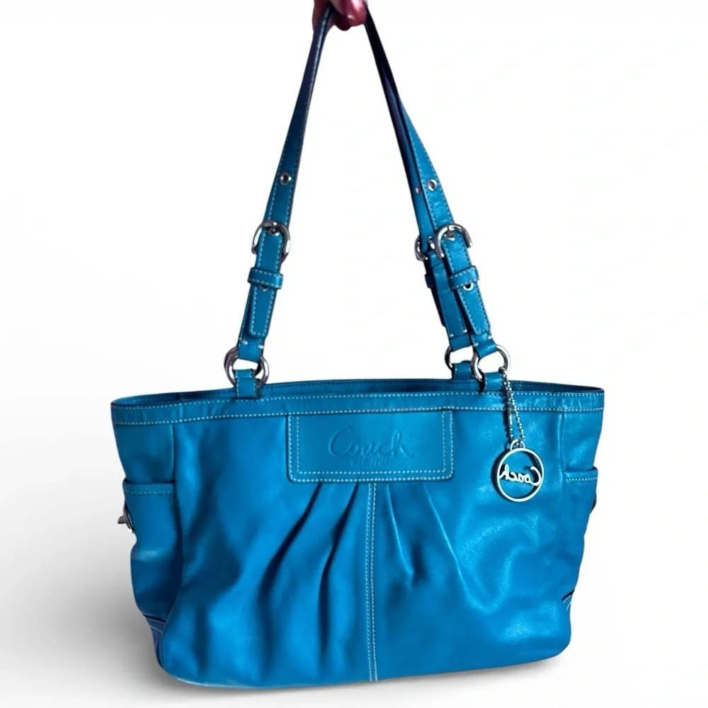 Coach Dark Teal Leather Shoulder/Handbag