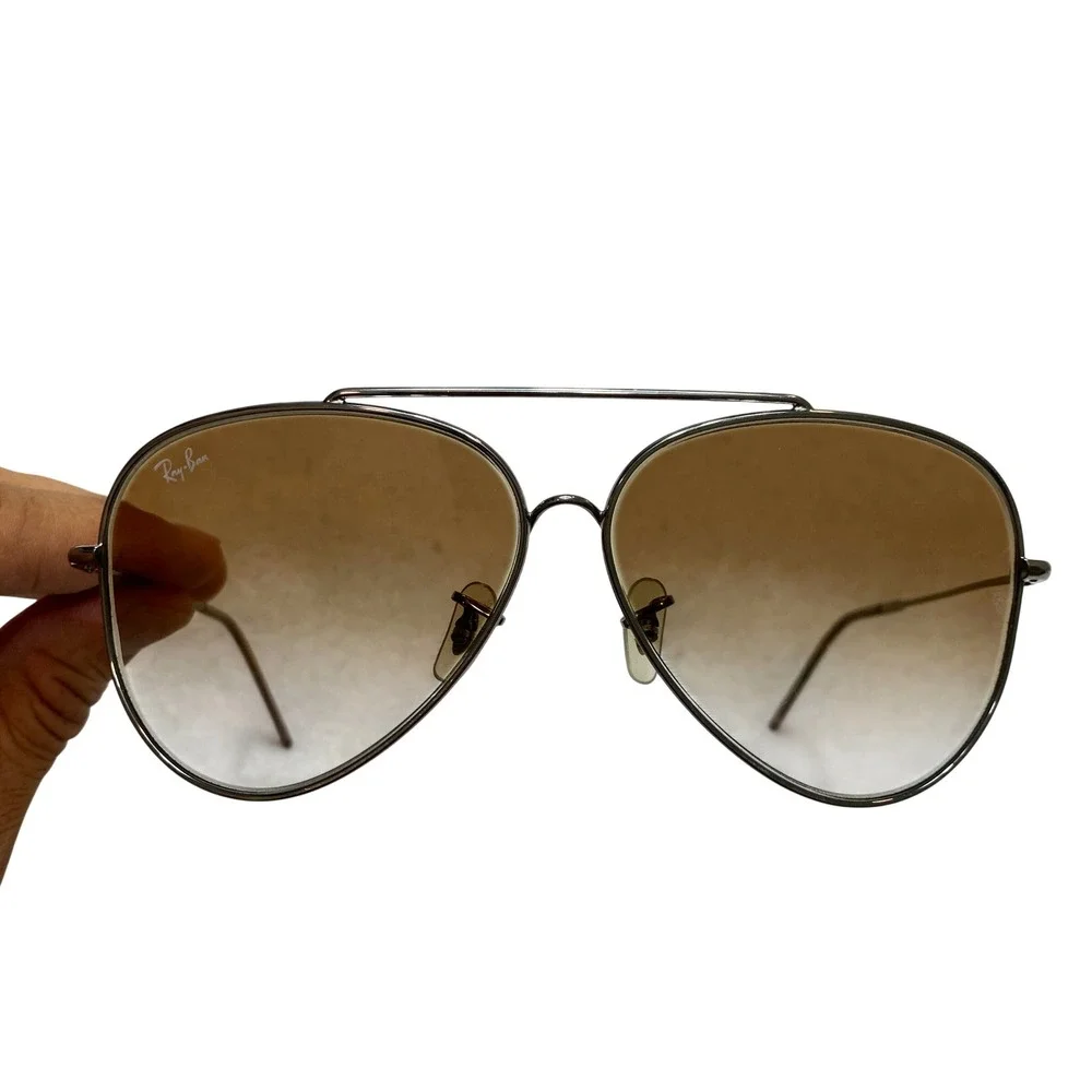 Ray-Ban RB R0101S Aviator Reverse Sunglasses Gunmetal Brown Gradient 62mm