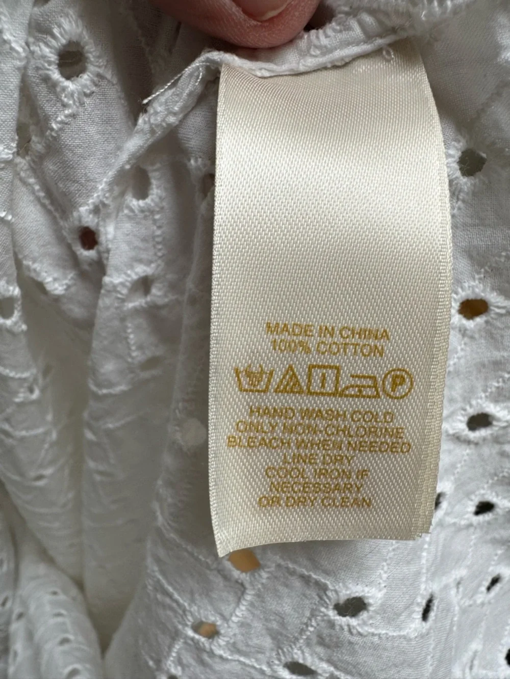 Kate Spade New York White Eyelet Button Down Shirt 100% Cotton