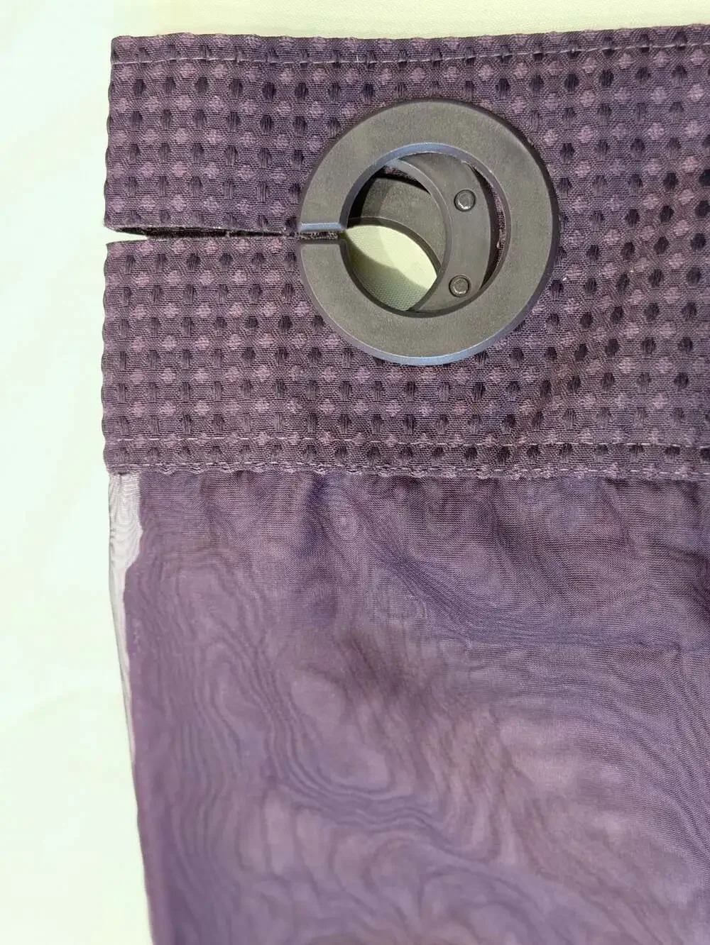 EUTXL Purple Waffle Weave Hookless Shower Curtain with Snap-In Liner