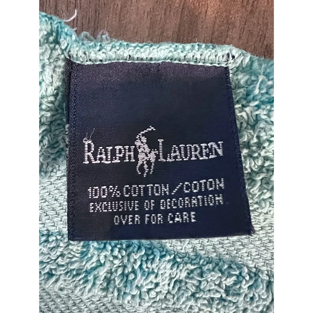Ralph Lauren Vintage Bath Towel Set Aqua Blue Towels are‎ Monogrammed with 