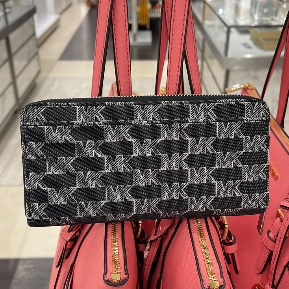 Michael Kors Men’s Women’s Cooper Tech Zip Around Wallet Black Multi Unisex NWT