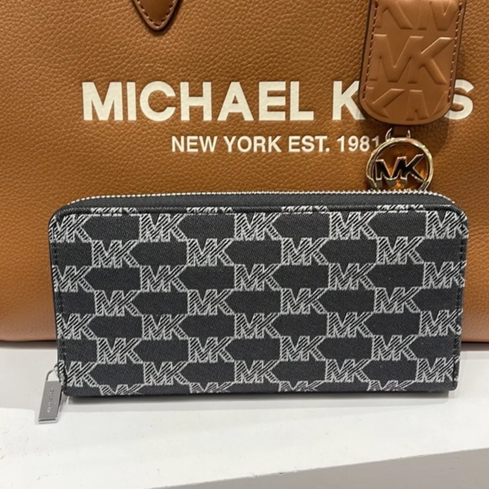Michael Kors Men’s Women’s Cooper Tech Zip Around Wallet Black Multi Unisex NWT