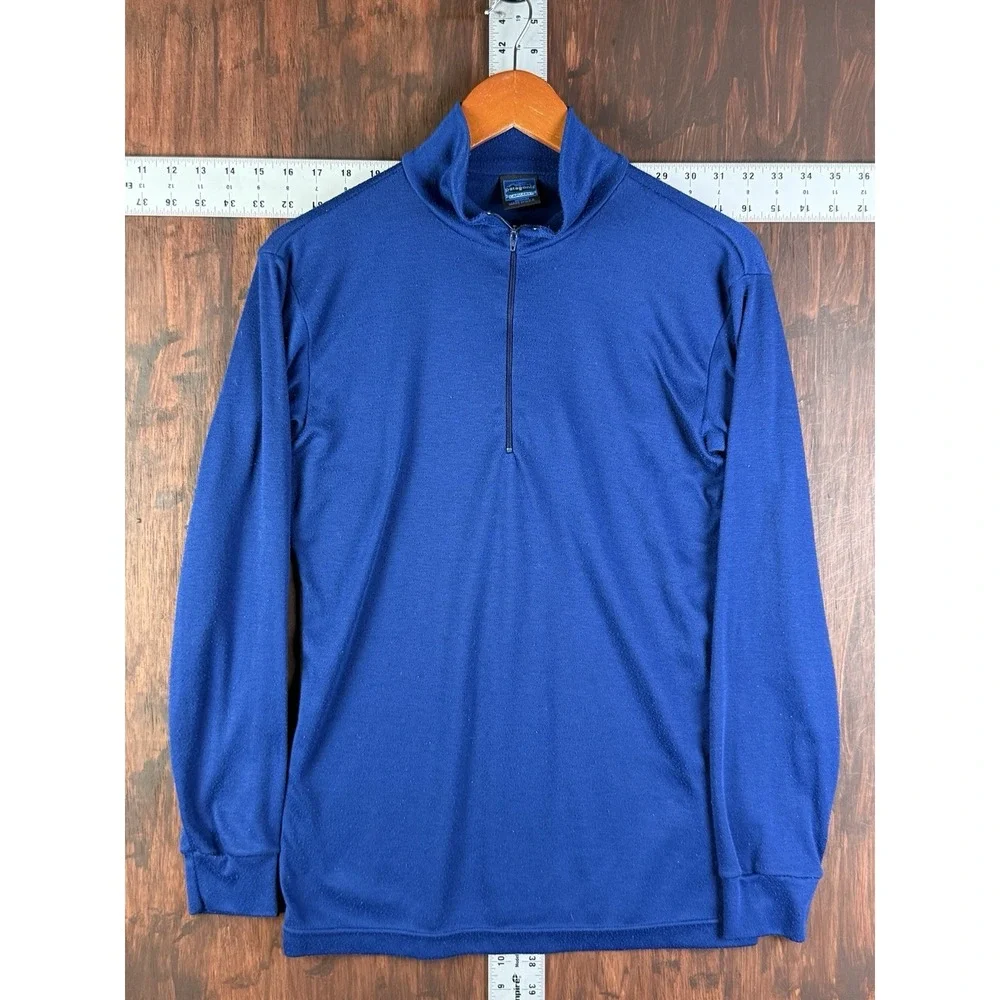 Patagonia‎ Capilene Lightweight 1/2 Zip Baselayer Pullover Blue USA Mens Medium