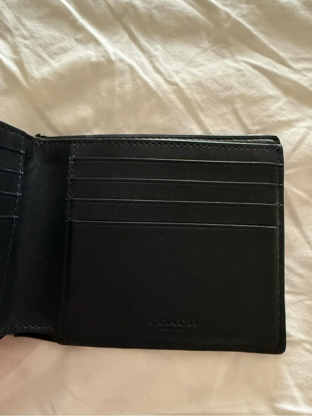 Coach Black Signature Compact Wallet