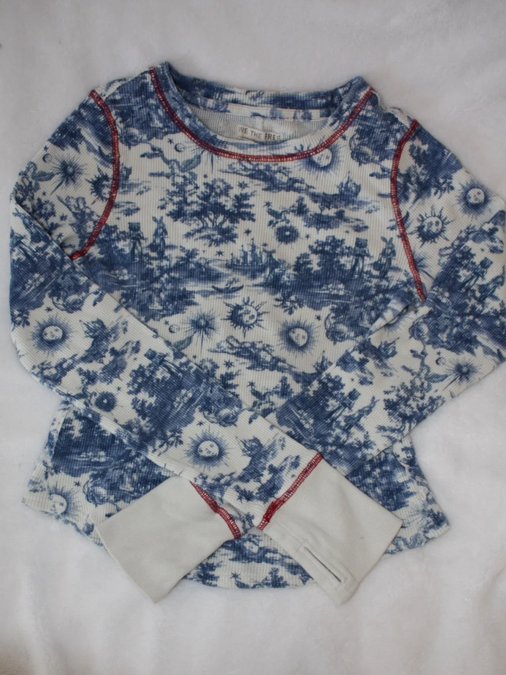 Free People We The Free Toileidays Long Sleeve Thermal Top in Dream Combo