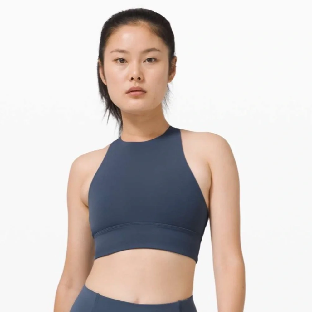 $68 Lululemon Energy Bra High Neck Long Line Tough Medium Support B-C Cup Size 6