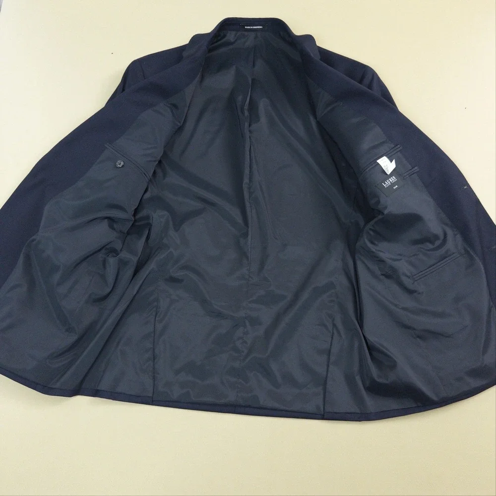 NWOT Lauren Ralph Lauren Blazer Mens 46R Navy Blue Slim Fit 100% Wool Pro.