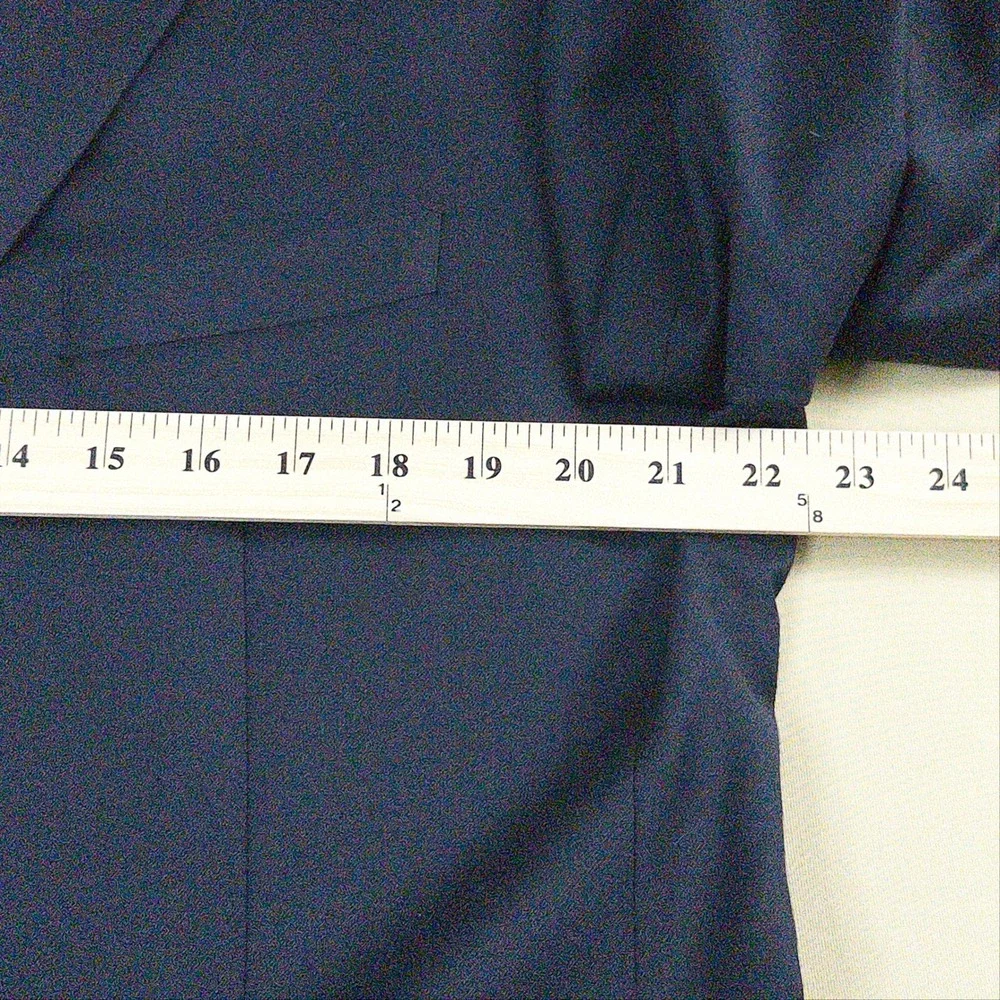 NWOT Lauren Ralph Lauren Blazer Mens 46R Navy Blue Slim Fit 100% Wool Pro.