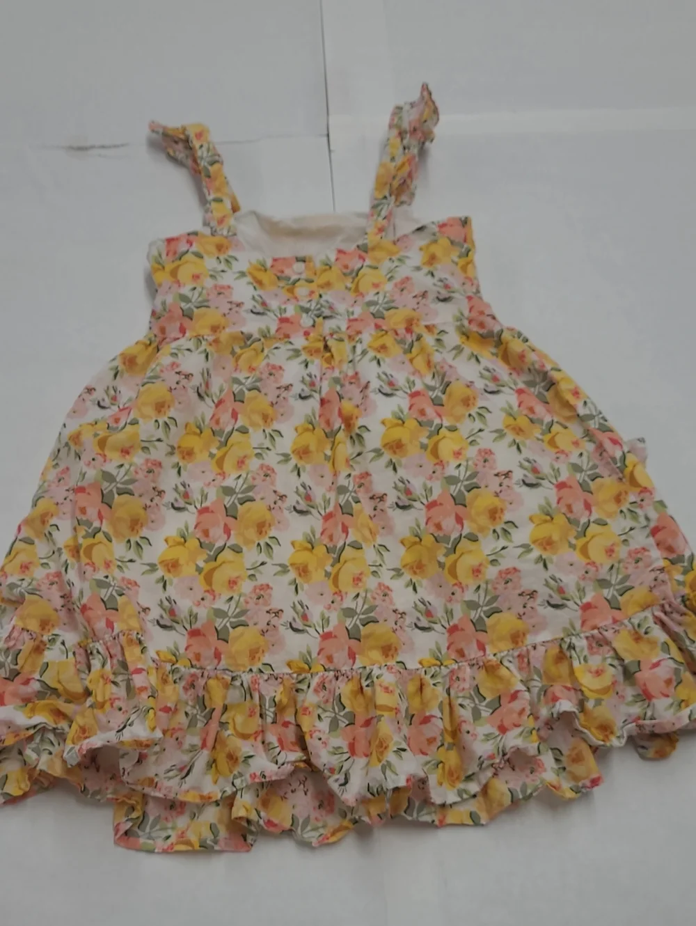 Janie And Jack Pink/Yellow Floral Sleeveless Dress Size 6