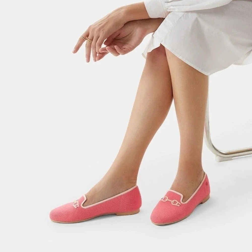 VIVAIA Loafer Hot Pink Knit‎ Comfort Flats New In Box Size EU/35 US/5