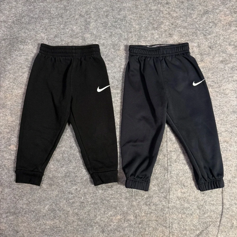 Nike 2 Pack Baby Boys Joggers 18M Black Dri-Fit Fleece Sweatpants