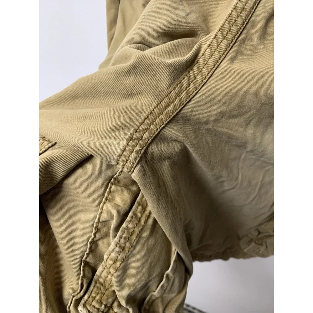 Vintage Mens Aeropostale Drawstrings Cargo Shorts Military Army Khaki Sz 30 Y2K