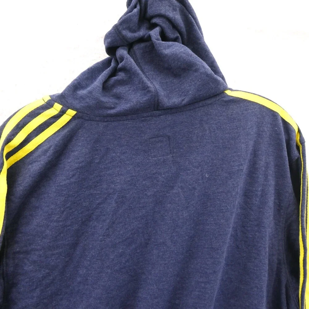 Michigan Wolverines Hoodie Mens Large Blue Yellow Retro Adidas‎ College Vtg New